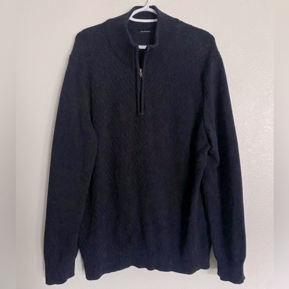 Calvin Klein Jeans men’s navy blue half-zip sweatshirt size XL